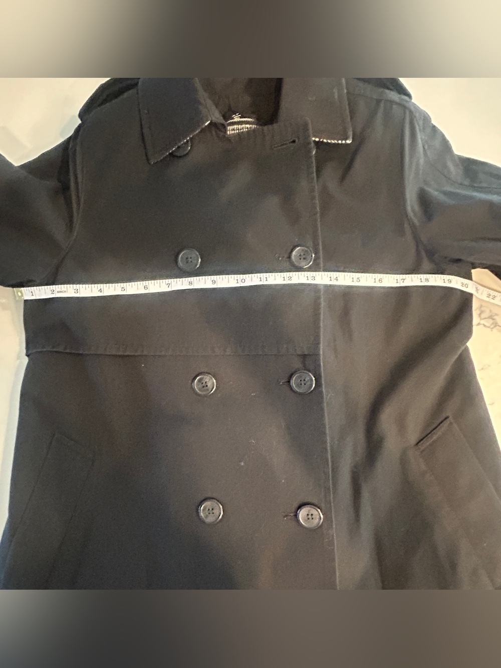 Vintage London Fog Double Breasted Trench Coat Black Womens 8P - Picture 4 of 7